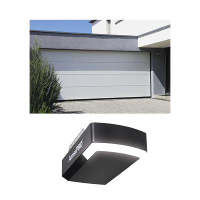 KIT COMPLETO Puerta GARAGE148 / Lisa Linea Central / Color blanco / Insulada / Incluye Motor FS1000APP / 1/2HP / Fuerte/Silencioso/Luz LED/Motor DC .