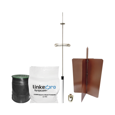 Kit pararrayo LinkedPro básico. Ideal para la protección de mástiles y postes. 