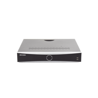 NVR 12 Megapixel (4K) / 32 canales IP / AcuSense (Evita Falsas Alarmas) / Reconocimiento Facial / 4 Bahías de Disco Duro /  HDMI en 4K / Alarmas I/O