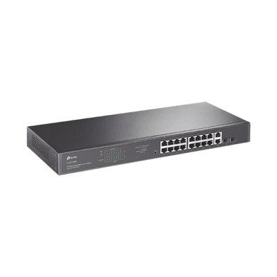 Switch no administrable de 16 puertos 10/100/1000Mbps y PoE af/at, 2 puertos SFP hasta 250W.