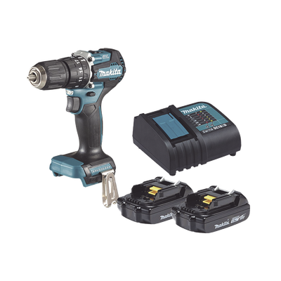 Rotomartillo/Taladro Inalámbrico SIN CARBONES, Broquero de 1/2", 1,700 RPM, 18V⎓, Torque: 42 N.m C/2 Bat. (1.5Ah) y Cargador.