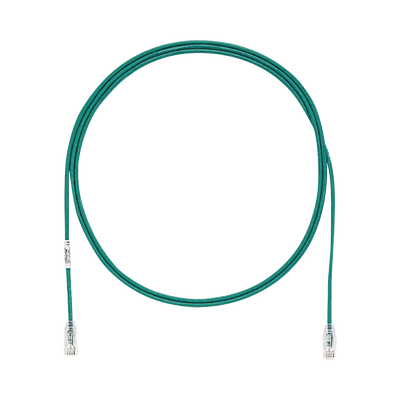 Cable de Parcheo TX6, UTP Cat6, Diámetro Reducido (28AWG), Color Verde, 6ft 