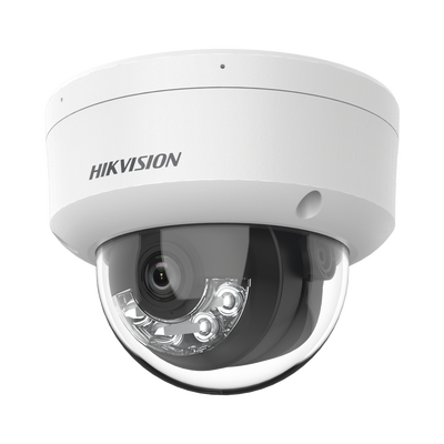 Domo IP 8 Megapixel / Lente 2.8 mm / Dual Light (30 mts IR + 30 mts Luz Blanca) / Micrófono Integrado / Antivandálico IK08 / ACUSENSE Lite / Exterior IP67 / H.265 / PoE / ONVIF / Micro SD