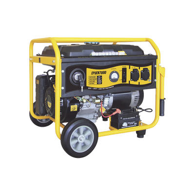 Generador a Gasolina con Encendido Automático, 6.5KW, Jaula con Ruedas para Fácil Traslado 