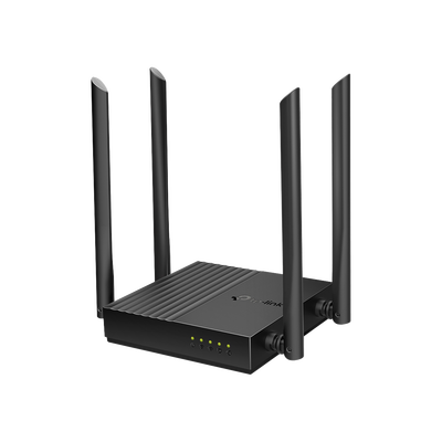 Router inalámbrico AC 1200 doble banda MU-MIMO, 1 puerto WAN 10/100/1000 Mbps Y  4 puertos LAN 10/100/1000 Mbps