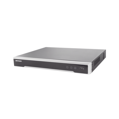 NVR 8 Megapixel (4K) / 32 canales / 16 Puertos PoE+ / Soporta Cámaras con AcuSense / Hik-Connect / 2 Bahías de Disco Duro / Swtich PoE 300 mts / HDMI en 4K 