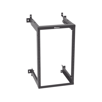 Rack PanZone® de Montaje en Pared, de 19in, Profundidad Ajustable, Rieles Numerados y Roscados #12-24, 18 UR, Color Negro