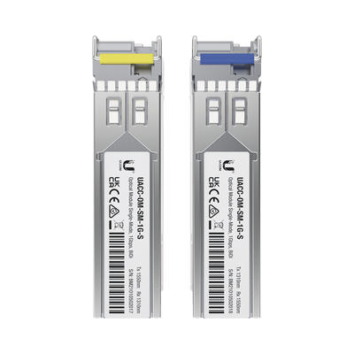 UFiber Módulo SFP, transceptor MiniGibic MonoModo 1.25 Gbps, distancia 3km, un conector LC, incluye 2 tranceptores