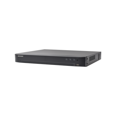 DVR 4 Megapixel / 24 Canales TURBOHD + 8 Canales IP / 2 Bahías de Disco Duro / 1 Canal de Audio / Videoanalisis 