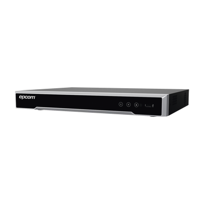 DVR 8 Megapixel / 8 Canales 4K TURBOHD + 8 Canales IP / 1 Bahía de Disco Duro / 4 Canales de Audio / Audio por coaxitron / 8 Entradas de alarma / Vídeoanálisis