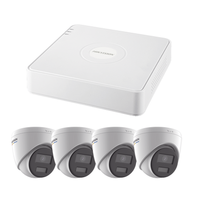 KIT IP 1080p / NVR de 4 Canales / 4 Cámaras IP Turret ColorVu