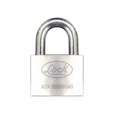 Candado de hierro alta seguridad con llave de disco/ Acabado Cromado/ Llaves Abloy/ Medida de Horquilla 34 mm.