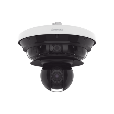 Cámara IP Multisensor 34MP (4 sensores 4K) con lentes motorizados / PTZ 2 MP 40X / Hasta 2 tarjetas MicroSD de 512GB / WDR de hasta 150dB / IP66 / IK10 / autoseguimiento / Inteligencia artificial par