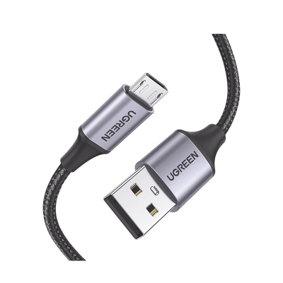 Cable USB-A a Micro USB | 1 Metro | Carga Rápida | QC 3.0/2.0 | FPC | AFC | Transferencia de datos de 480 Mbps | Recarga hasta 18W | Protección Integrada | Caja de Aluminio | Nylon Trenzado | Color 