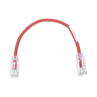 Cable de Parcheo UTP, Cat6A, Diámetro Reducido (28 AWG), CM/LSZH, Color Rojo, 8in (20.3cm)