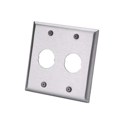 Placa de Pared Doble IndustrialNet™, Para 2 Conectores Industriales, de Acero Inoxidable