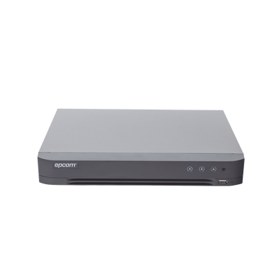 DVR 4 Megapixel / 16 Canales TURBOHD + 8 Canales IP / 1 Bahía de Disco Duro / Audio por Coaxitron / Evita Falsas Alarmas / Salida de Video en Full HD