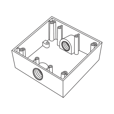 Caja Cuadra de 3/4" a Prueba de  Intemperie/ Cuenta con 2 salidas.