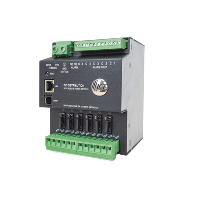 Fuente de distribución de 6 salidas, control y monitoreo Ethernet, Vo: 10-60V Dc, para montaje en riel din