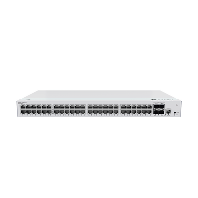 HUAWEI eKit - Switch Gigabit Administrable PoE Capa 3 / 48 puertos 10/100/1000 Mbps (PoE) / 4 Puertos SFP+ Uplink / 380W / PoE Perpetuo / iStack / Administración Nube Gratis