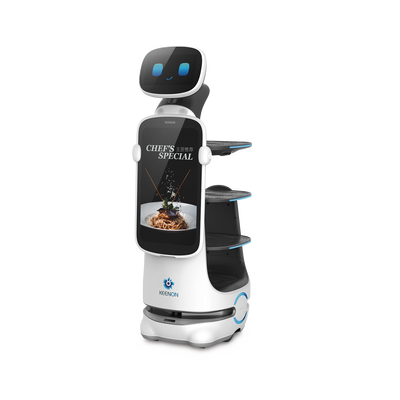 Robot Autonomo para Servicio de Meseros Ubicado por SLAM (Laser) / Mejora el Servicio al Cliente / Soporta 10 Kgs por Charola / Ideal para Restaurantes, Cafeterias, Hospitales, Salones de Eventos, Etc