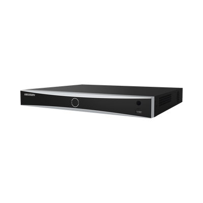 NVR 12 Megapixel (4K) / Reconocimiento Facial / 16 Canales IP / Base de Datos / Hasta 100,000 Fotografías / 16 Puertos PoE+ / 2 Bahías de Disco Duro / Switch PoE 300 mts / Bases de Datos / HDMI en 4