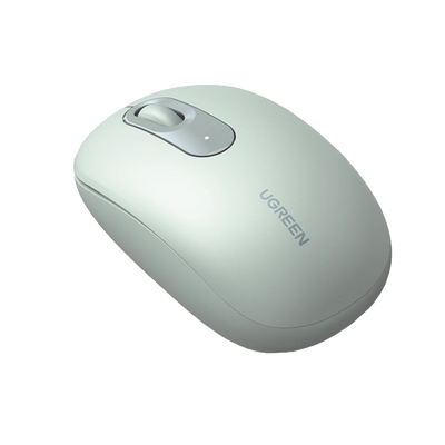 Mouse Inalámbrico 2.4G 800/1200/1600/2400 DPI / Función de 3 botones / Alcance 10m / Silencioso / Ergonómico / Anti-caída y Anti-interferencias / Color Verde / Batería Alcalina AA (incluida).