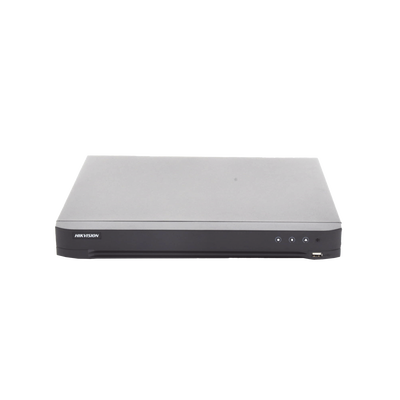 (ACUSENSE / Evita Falsas Alarmas) DVR 4K / 16 Canales TURBOHD + 16 Canales IP /  2 Bahía de Disco Duro / Audio por Coaxitron / Salida de Vídeo en 4K / Entrada Salida de Alarma