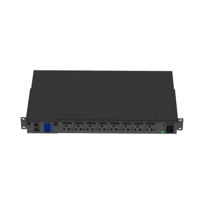 PDU Switchable y Monitoreable por Toma (MS) para Distribución de Energía, Enchufe de Entrada NEMA L5-20P, Con 8 Salidas 5-20R, Horizontal 19in, 120 Vca, 15 Amp, 1UR