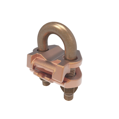 Conector Mecánico para Cable Calibre 4 a 2/0 AWG / Paralelo o 90° a Tubo de 3/8" o Varilla de 5/8" - 3/4".