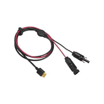 Cable 2.5 m, Negro, Calibre 10 AWG con Terminales MC4 Macho y Hebra para Terminal XT60