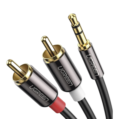 Cable Audio Premium Jack 3.5mm a 2 RCA / 10 Metros / Flexible / Doble Blindaje / Transferencia de Audio sin Pérdidas / Caja de Aleación de Cobre / Amplia Compatibilidad / Diseño Duradero.