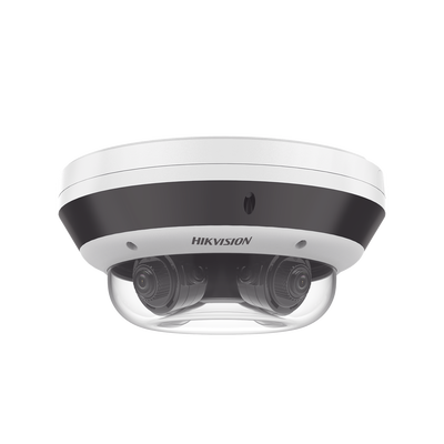 PanoVu Series / Vista Panorámica 360º / 4 Lentes Mot. 2.8 a 12 mm (4 Megapixel por Lente) / 16 Megapixel en Total / WDR 120 dB / DARKFIGHTER / Exterior IP67 / IK10 / PoE+ / 30 mts IR / Micro SD