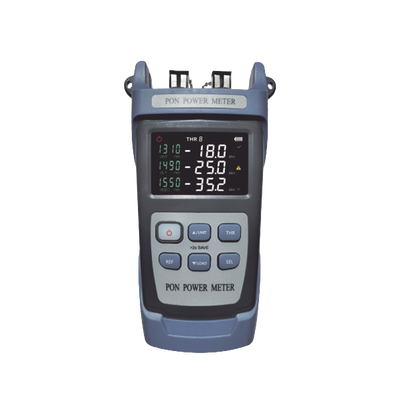 Medidor de Potencia Óptica (OPM) para Fibra Óptica en Redes FTTx / Soporta 3 Longitudes de Onda: 1310nm , 1490nm y 1550nm / Compatible con Conectores SC y FC