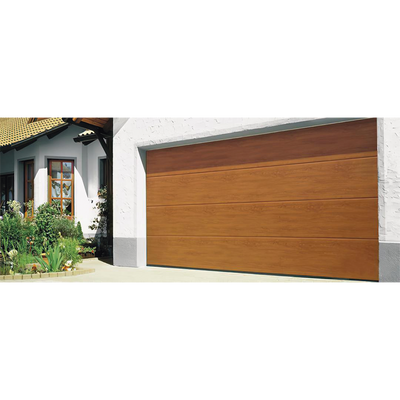 Puerta de Garage D/ Alta calidad / 14x8 pies / AISLADA / Estilo Americana / Imitacion Madera / Golden Oak / Linea Central .