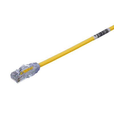 Cable de Parcheo UTP, Cat6A, Diámetro Reducido (28 AWG), CM/LSZH, Color Amarillo, 8in (20.3cm)