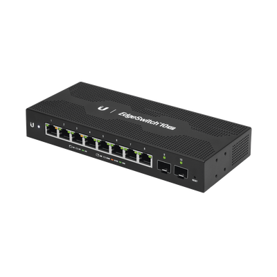 EdgeSwitch 10X Administrable de 8 Puertos Gigabit PoE Pasivo 24VDC + 2 Puertos SFP