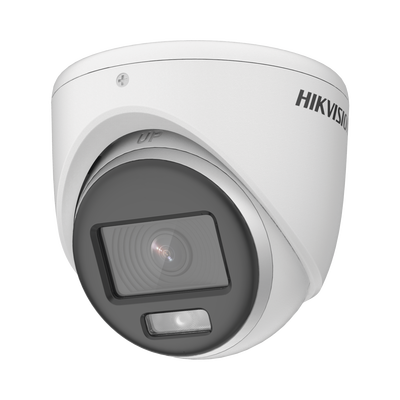 Turret TURBOHD 2 Megapixel (1080p) / Imagen a color 24/7 / Lente 2.8 mm / Luz Blanca 20 mts / Exterior IP67 / dWDR / Micrófono Integrado 