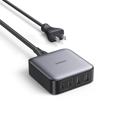 Cargador de escritorio de 65W | 4 Puertos de Carga Rápida | 2 USB-C | 2 USB-A | Tecnología GaN II +SIC | Power Delivery 3.0 | Quick Charge 4.0 | Chip Confiable y Carga Inteligente | Optimiza la Expe