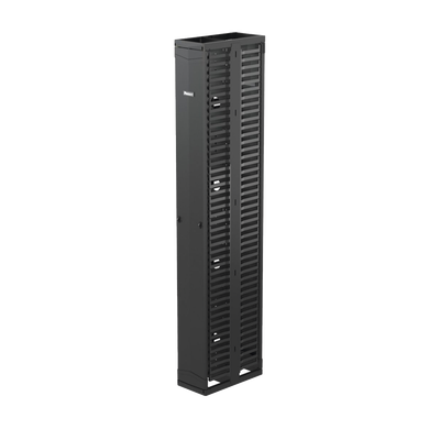 Organizador Vertical PatchRunner™, Doble (Frontal y Posterior), Para Rack Abierto de 45 Unidades, 10in de Ancho, Color Negro