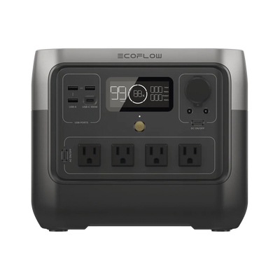 EcoFlow River 2 Pro | Estación de Energía Portátil 768Wh Litio LFP / 4 AC 800W (Max. 1600W) / 1 USB-C 100W / 3 USB -A 12W / Cargador de Coche 10A, 126W Max. / Conectividad WiFi y Bluetooth (App) / 