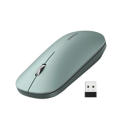 Mouse inalámbrico 2.4 GHz | Ultra Delgado y Silencioso | DPI 1000/1600/2000/4000 (Ajustable)  | Alcance 10m | Scroll de Aluminio | Adaptable a diferentes superficies | Diseño suave al tacto | Contie