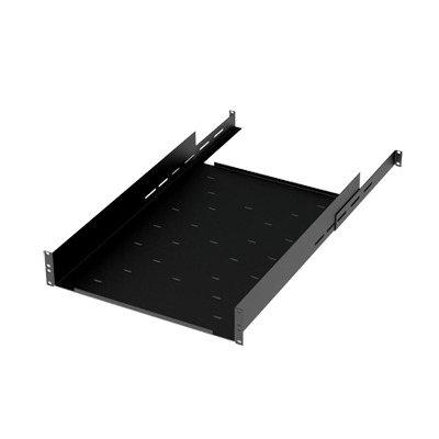 Charola Ajustable para Rack de 19" de 4 postes de 2 Unidad de Espacio. Profundidad de 633 a 816 mm.