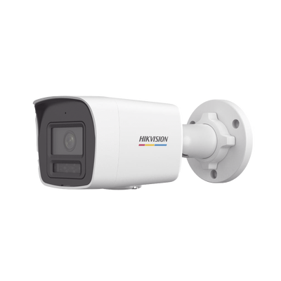 Bala IP 4 Megapixel / Lente 2.8 mm / ColorVu / Dual Light (30 mts IR + 30 mts Luz Blanca) / Micrófono Integrado / ACUSENSE Lite / Exterior IP67 / H.265 / PoE / ONVIF / Micro SD