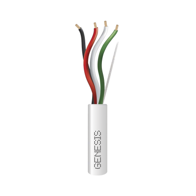 Bobina de 305 Metros / Cable de Cobre / 4 x 18 AWG / Riser / Para Interior / Color Blanco / Para Aplicaciones de Alarmas de Intrusión/Control de Acceso/ Automatización / Interfonos y Tv Porteros