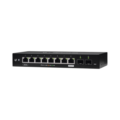 EdgeSwitch 10X Administrable de 8 Puertos Gigabit, PoE Passthrough + 2 Puertos SFP