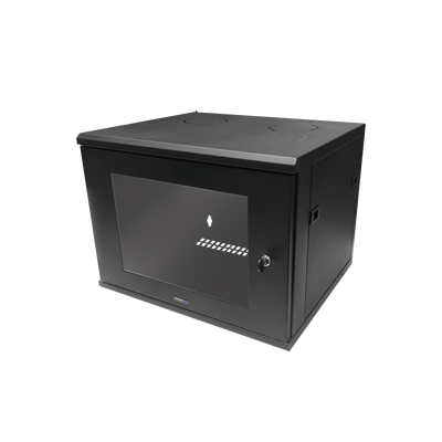 Gabinete de Montaje en Pared, Con Puerta de Cristal, de 19in, 6UR, Color Negro