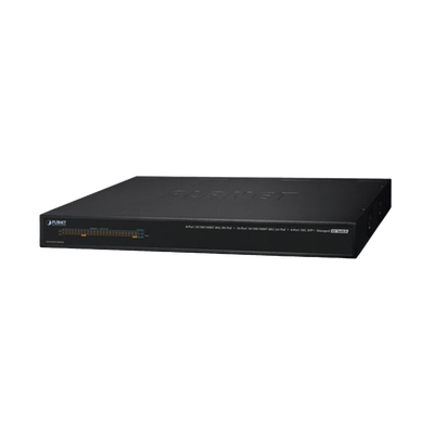 Switch AV Profesional para Integraciones Audiovisuales, , 8 Puertos PoE Gigabit 802.3bt, 16 Puertos PoE Gigabit 802.3at, 4 Puertos SFP 10 G, Hasta 450 W de Potencia