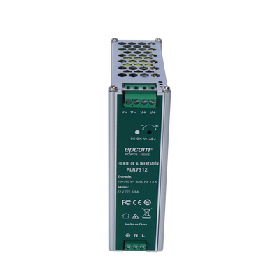 Fuente de alimentación /Entrada: 100-240 Vac /Salida: 12 Vcc / 6.3 A / 75 W / din rail