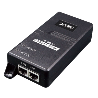 Inyector PoE 802.3 af/at, Hasta 30 W, con Puertos de 10/100/1000Mbps/ 2.5 Gbps/5 Gbps